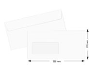 Hispapel 55339 White Envelope with Left Window  - 9" x 4"(115 x 225mm), 90gsm (Pack of 1000)