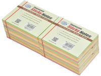 FIS FSPO344C200 Sticky Notes - 3" x 4", Assorted Fluorescent Color, 200 Sheets x (6 Pads / Pack)