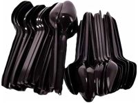 Hotpack PFHDB6 Heavy Duty Plastic Spoon - Black, 50 Spoons 