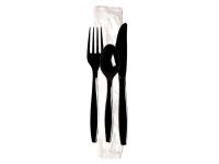 Premium Black Cutlery Set (Spoon/Fork/Knife/Napkin) (CPMDB) 