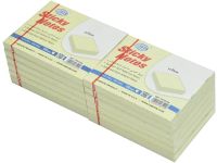 FIS FSPO34N Sticky Notes - 3" x 4", Yellow, 100 Sheets x (12 Pads / Pack)