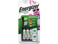 Energizer Rechargeable Aa And Aaa Battery Charger (Recharge Value) With 4 Nimh Batteries, Black, 50608, Maxi