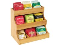 Vertical Tea Box Bamboo 3 Tier Organiser