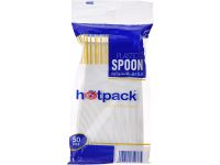 Hotpack DSPHDW6 Heavy Duty Plastic Spoon - White, 50 Spoons