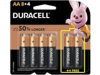Duracell 32047 Type AA Alkaline Batteries, pieces of 12, 8 + 4 - (Pack of1)