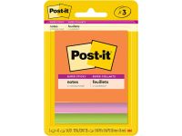 Post-it 3321 Super Sticky Notes 3" x 3", Rio Assorted Colors 45 Sheets/Pad (Pack of 3)