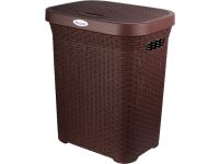 Esqube Laundry Basket with Lid, Brown, 50L Capacity