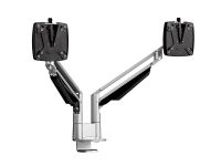 Novus 2 Piece Gas Pressure Duel Monitor Arm with Table Mount (990+4019+000), Silver