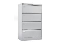 AMSD408 "GO" 4 Drawer Lateral File Cabinet - 1320(H) x 800(W) x 470(D)mm, Grey