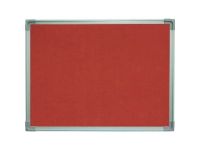 FIS FSGN4560RWRD Fabric Board With Aluminum Frame - 45 x 60cm, Red