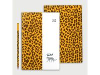 Union "Cheetah" Design Hard Cover Notebook + Pencil - 200 Lined Pages, A5