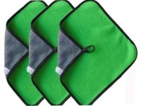 Lavish Microfiber Cleaning Cloth for Car, Glass, Stainless Steel, Table, Window - Green (Pack of 3)