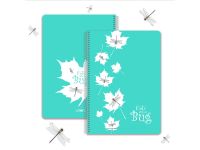 Union Stylish Spiral Hard Printed PP Cover Notebook Cute Bug Blue Cover Design - 200 Lined Pages, A4