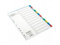 Modest MS 212 Plastic Divider With Number, 1-12 Color Tabs, A4 (Pack of 25)