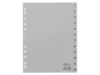 Durable 6512 Index Plastic Divider - A4, 1-12 Grey Tabs
