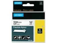 Dymo S0718100 Rhino Nylon Tape - Black on White, 12mm x 3.5m - 1 Piece