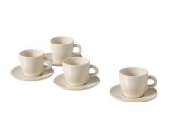 FARGKLAR Cup and Saucer, 7 cl, Glossy Beige (Pack of 4)