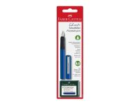 Faber Castell School Plus Schulfuller Fountain Pen with Ink Cartridge, Blue