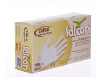Falcon Latex Examination Gloves with Powder, Small (Pack of 100)