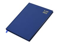 FIS FSDI41AE23BL Vinyl Hard Cover Diary with Ribbon Book Marker - 60gsm, A4, Blue