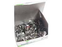 FIS FSDPS1 Thumb Pins / Drawing Pins - Silver, 100 Pins/Pack