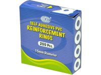 FIS FSRR-200 Self Adhesive PVC Re-inforcement Rings, 15mm(D) (Pack of 200) 