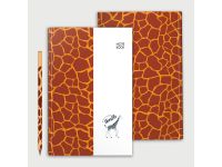 Union "Giraffe" Design Hard Cover Notebook + Pencil - 200 Lined Pages, A5