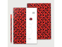 Union "Lady Bird" Design Hard Cover Notebook + Pencil - 200 Lined Pages, A5