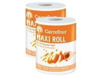 Carrefour Maxi Kitchen Roll - White,  350 Sheets x (Pack of 2)