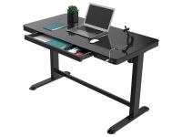 MHM EG8/EW8 All-In-One Height Adjustable Standing Desk with USB Charging, Black
