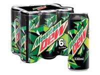 Mountain Dew Carbonated Soft Drink Can, 330ml (Pack of 6)
