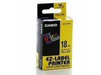 Casio XR-18YW1 Tape Cassette, 18mm X 8mm, Black On Yellow