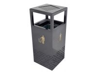 Brooks BKS SS ASH 251 Outdoor Square Metal Bin with Ashtray