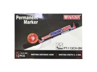 Partner PT-113CH-BK Permanent Marker - Chisel Tip, Black (Pack of 12)