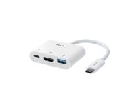 PNY USB-C 3-In-1 Adapter - HDMI, USB-C & USB 3.0, White