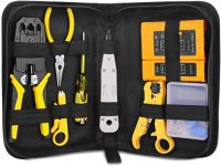 RJ45 Crimping Tool Kit - Professional Computer Maintenance Lan Cable Tester Network Repair Tool Set, Wire Crimper Wire Connector Stripper Cutter (RJ11/RJ12/CAT5/CAT6/Cat5e)
