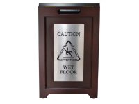 Two sided wooden SS plated executive wet floor sign