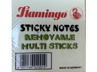 Flamingo Sticky Notes Removable Multi Sticks 3"x3", 100 sheets 