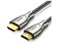 UGREEN 50108 HDMI 2.0 Carbon Fiber Zinc Alloy Cable 24K Metal Plated Cable Head- 2 Meter, Grey
