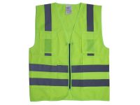 Vaultex NKO Executive Fabric Safety Vest - 4 Pockets with Zipper -  120gsm, Yellow, Medium Size