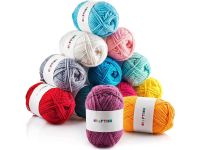 Goodern Pure Cotton Yarn Set - Assorted Color (Pack of 12)