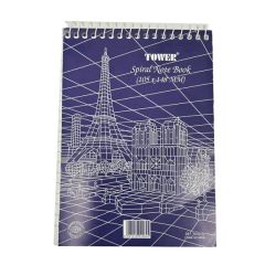 FIS FSNB105148SB "Tower" Single Ruled Spiral Notebook - 105 x 148mm, 60 Sheets (Pack of 10)