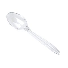 ADY Heavy Duty Disposable Spoon - Transparent, 50 Spoons x (Box of 40)
