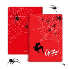 Union Stylish Spiral Hard Printed PP Cover Notebook "Gotcha" Cover Design - 200 Lined Pages, A4