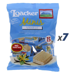 Loacker LK3554 Minis Vanille Wafers - 150 Grams/Pack x (Box of 7)