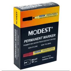Modest MS 820 BK Fine Point Permanent Marker, Black (Pack of 12)