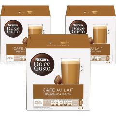 Nescafe Dolce Gusto Cafe Au Lait Coffee, 3 x 16 Capsules (48 Cups)