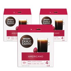 Nescafe Dolce Gusto Americano Coffee, 3 x 16 Capsules (48 Cups)