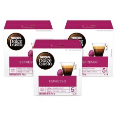 Nescafe Dolce Gusto Espresso Coffee, 3 x 16 Capsules (48 Cups)