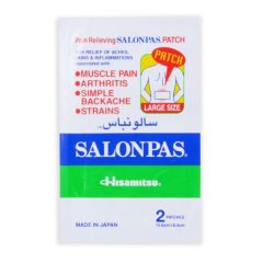 Salonpas Pain Relief Adhesive Patch - Large, 13 x 8.4 cm (Pack of 2)